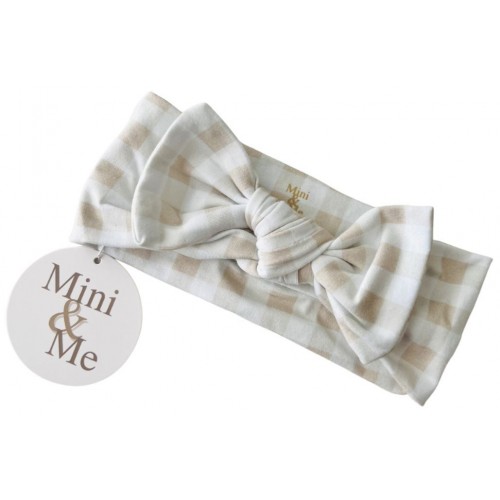 Mini and Me Topknot Nude Gingham