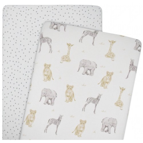 Living Textiles Co-Sleeper Fitted Sheets Savanna
