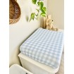 Mini and Me Fitted Bassinet Sheet Blue Gingham