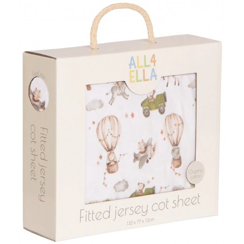 All4Ella Jersey Fitted Cot Sheet Monkey Carnival