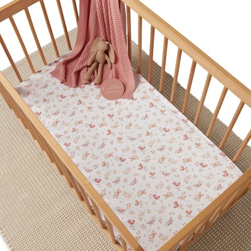 Snuggle Hunny Fitted Cot Sheet Butterfly