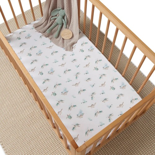 Snuggle Hunny Fitted Cot Sheet Turtle