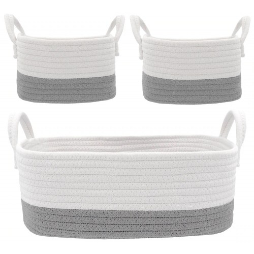 Living Textiles Rope Storage Set Grey White