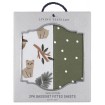 Living Textiles Bassinet Fitted Sheets 2pk Forest Retreat