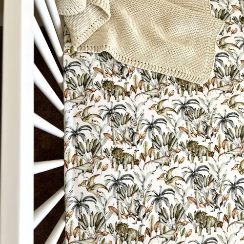 Mini and Me Fitted Cot Sheet Jurassic