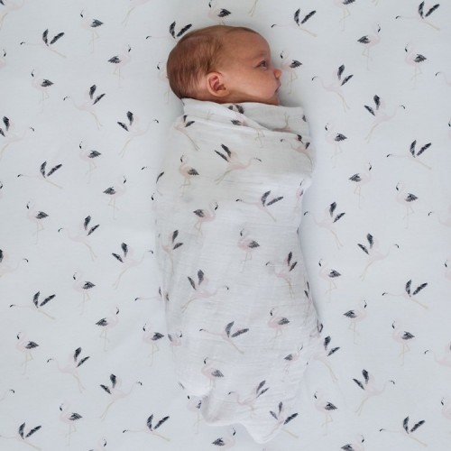 Mister Fly Cot Sheet Flamingo