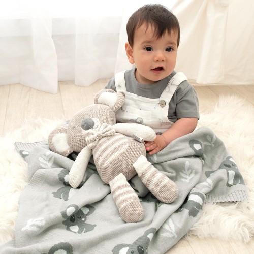 Living Textiles Baby Blanket Koala Grey