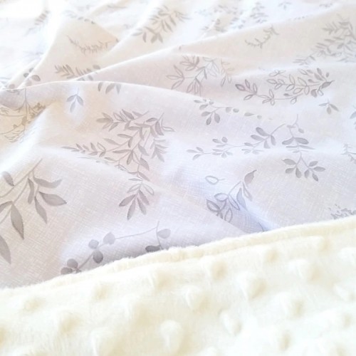 Pepe and Peach Baby Blanket Monotone Leaves