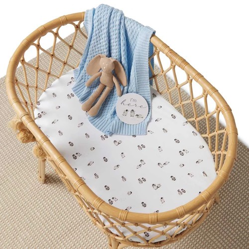 Snuggle Hunny Bassinet Sheet Change Pad Sheet Penguin