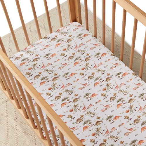 Snuggle Hunny Fitted Cot Sheet Dino