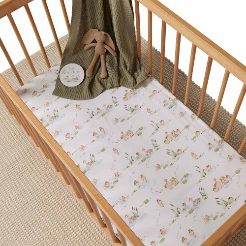 Snuggle Hunny Fitted Cot Sheet Duck Pond