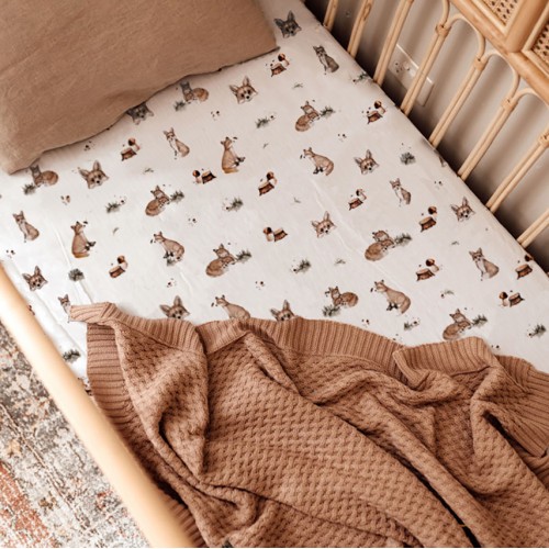 Snuggle Hunny Fitted Cot Sheet Fox