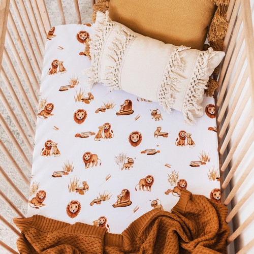 Snuggle Hunny Fitted Cot Sheet Lion