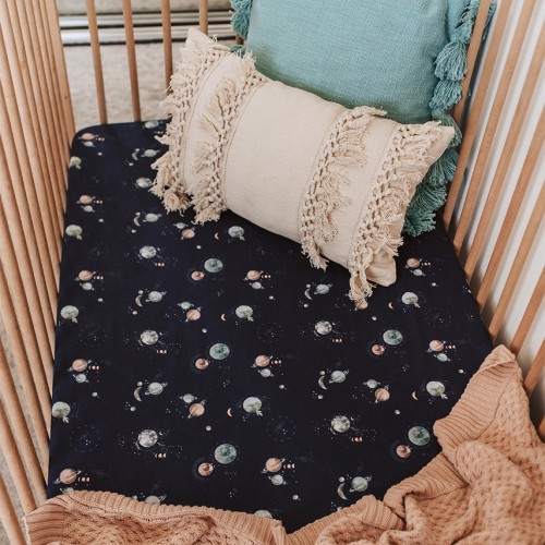 Snuggle Hunny Fitted Cot Sheet Milky Way