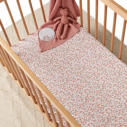 Snuggle Hunny Fitted Cot Sheet Spring Floral