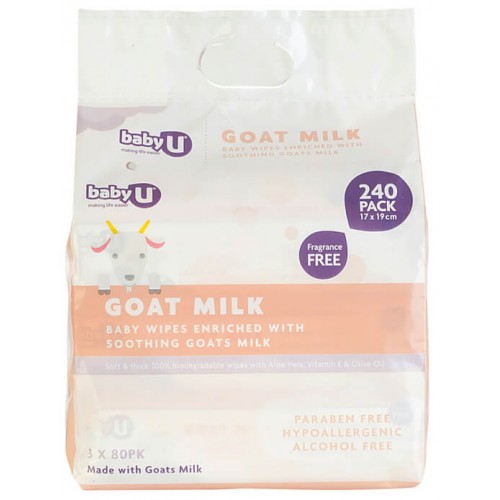 Baby U Goat Milk Wipes 240pk