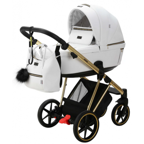 Bambini Geneva Modern Pram White Gold