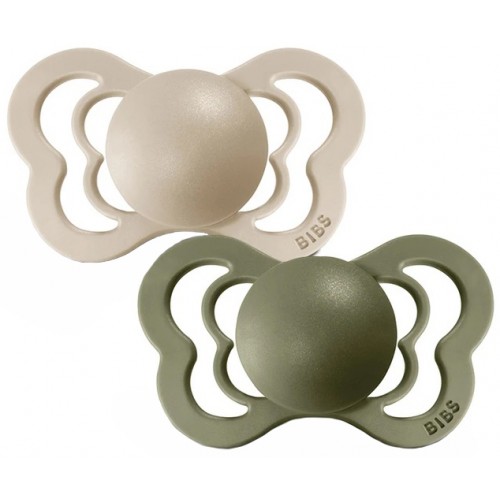 Bibs Couture Pacifier 2 Pack Olive Vanilla