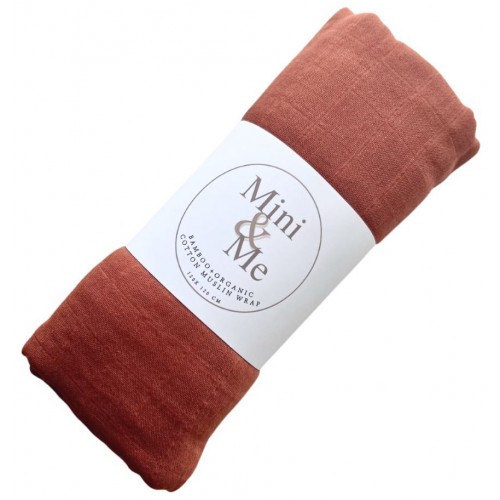 Mini and Me Bamboo Muslin Wrap Chestnut