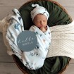 Snuggle Hunny Jersey Wrap and Beanie Set Ocean