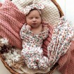 Snuggle Hunny Jersey Wrap and Topknot Set Spring Floral