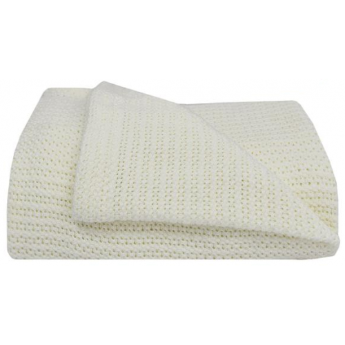 Living Textiles Bassinet Cellular Blanket White